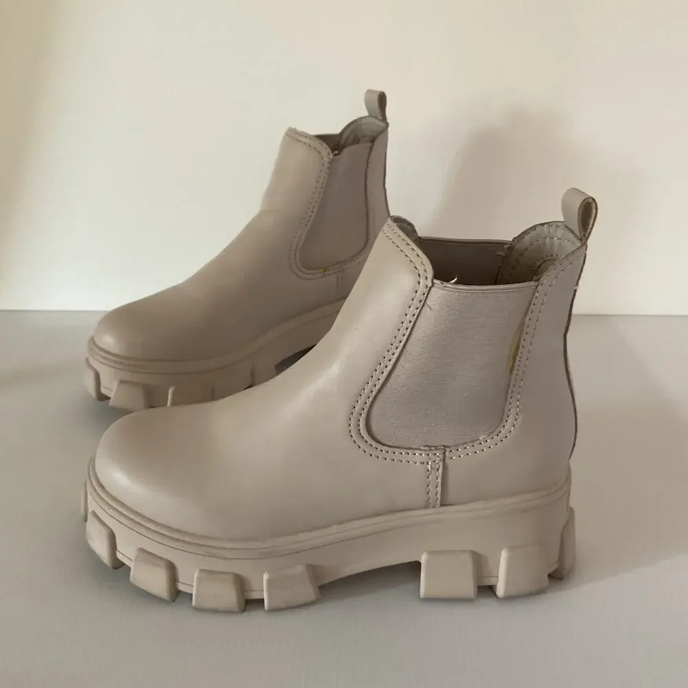 Circus NY Beige Platform Chelsea Boots Women’s Sz 6.5 Chunky Sole Ankle Booties